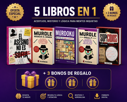 5 LIBROS DE MISTERIO Y ACERTIJOS + 3 BONOS DE REGALO 🎁
